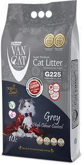 VanCat Grey- Clumping litter with activated carbon (unscented) 10 L